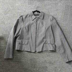 Classic Black and White Houndstooth Women's Jacket